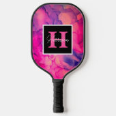Personalisierte Alkoholtinte Monogramm Pickleball Schläger (Vorderseite)