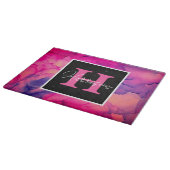 Personalisierte Alkoholtinte Monogramm Schneidebrett (Ecke)