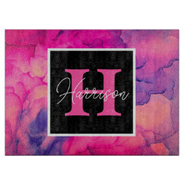 Personalisierte Alkoholtinte Monogramm Schneidebrett