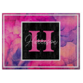 Personalisierte Alkoholtinte Monogramm Schneidebrett (Vorderseite)