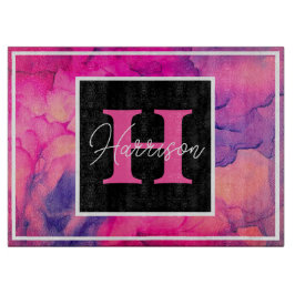 Personalisierte Alkoholtinte Monogramm Schneidebrett