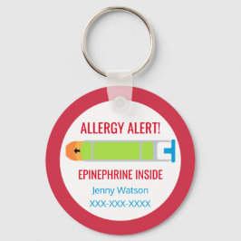 Personalisierte Allergie bei Kindern Epinephrine R Schlüsselanhänger