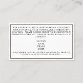 Personalisierte Allergie bei Kindern Visitenkarte (Rückseite)