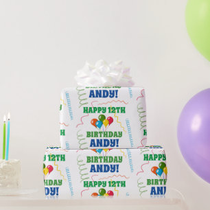 Personalisierte Alles Gute zum Geburtstag Luftball Geschenkpapier