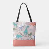 Personalisierte Allover gedruckte Dinosaurier-Tasc Tasche (Rückseite)