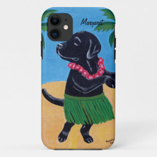Personalisierte Aloha schwarze Labrador Malerei Case-Mate iPhone Hülle