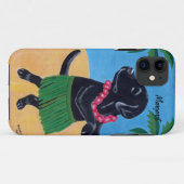 Personalisierte Aloha schwarze Labrador Malerei Case-Mate iPhone Hülle (Rückseite (Horizontal))