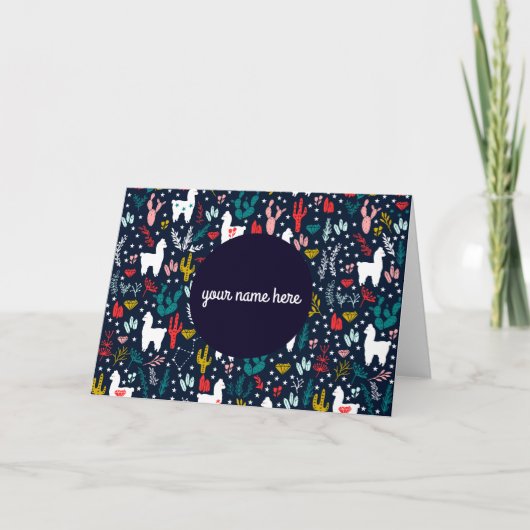 Personalisierte Alpaca-Faltkarte Karte (Vorderseite)