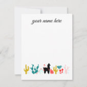 Personalisierte Alpaca-Notecards Mitteilungskarte (Vorderseite)