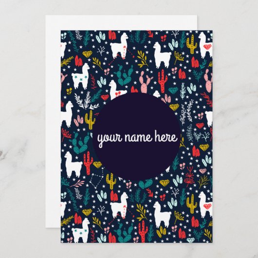 Personalisierte Alpaka-Flachkarte Feiertagskarte (Vorne/Hinten)