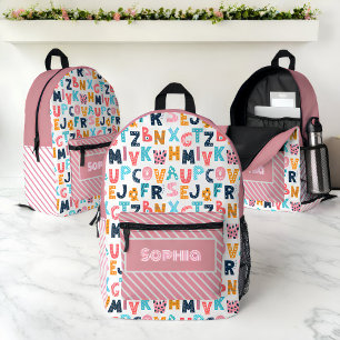 Personalisierte Alphabet Fun Kids - Zurück in die Bedruckter Rucksack