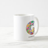 Personalisierte Alphabet G Blume Monogramm Kaffeem Kaffeetasse (VorderseiteRechts)
