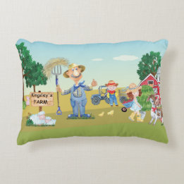 Personalisierte alte MacDonald's Farm Dekokissen