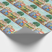 Personalisierte alte MacDonald's Farm Geschenkpapier (Ecke)