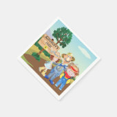 Personalisierte alte MacDonald's Farm Serviette (Ecke)