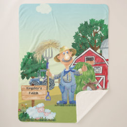 Personalisierte alte MacDonald's Farm Sherpadecke