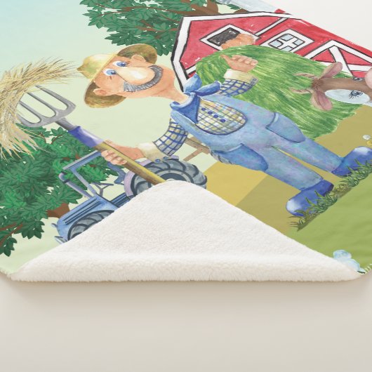 Personalisierte alte MacDonald's Farm Sherpadecke (3/4)