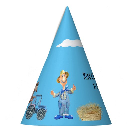 Personalisierte alte MacDonald's-Schweinefarm Partyhütchen (Links)