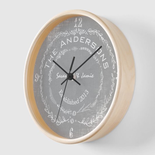 Personalisierte alte Rustikale Blumengarten Swirl Uhr (Winkel)