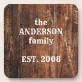 Personalisierte alte rustikale Holzküche Kunststof Getränkeuntersetzer (Vorderseite)