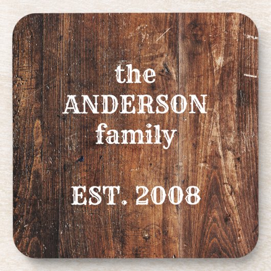 Personalisierte alte rustikale Holzküche Kunststof Getränkeuntersetzer (Vorderseite)