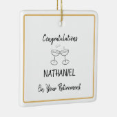 Personalisierte Altersvorsorge - Hanging Square Keramikornament (Rechts)