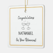 Personalisierte Altersvorsorge - Hanging Square Keramikornament (Links)