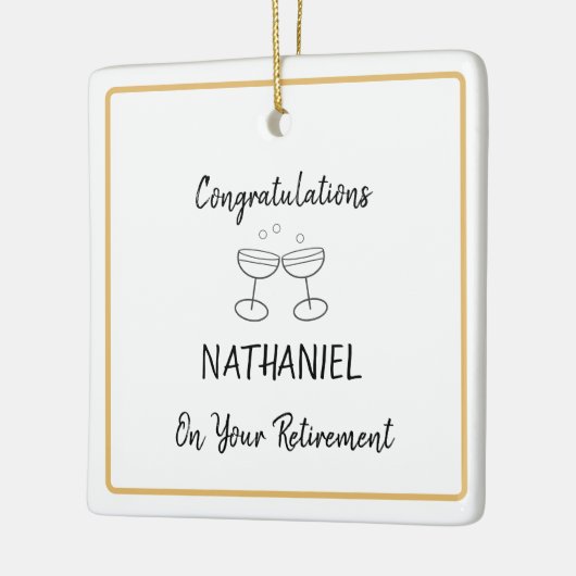 Personalisierte Altersvorsorge - Hanging Square Keramikornament (Links)