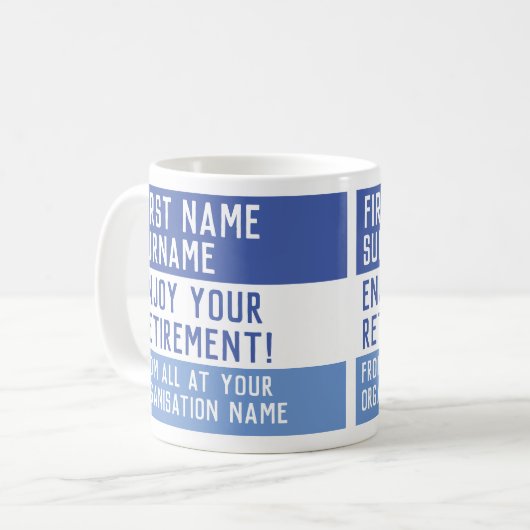 Personalisierte Altersvorsorge Kaffeetasse (Vorderseite Links)