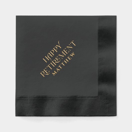 Personalisierte Altersvorsorge - Schwarz und Gold Servietten Mit Folie (Vorderseite)