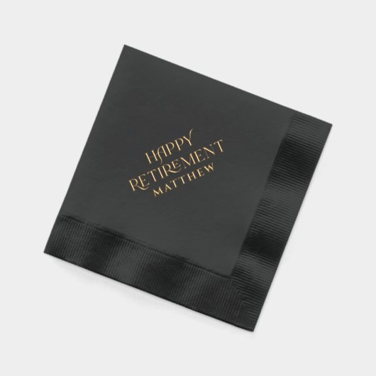 Personalisierte Altersvorsorge - Schwarz und Gold Servietten Mit Folie (Links)