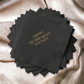 Personalisierte Altersvorsorge - Schwarz und Gold Servietten Mit Folie