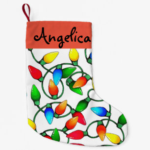 Personalisierte altmodische Weihnachtslichter Kleiner Weihnachtsstrumpf