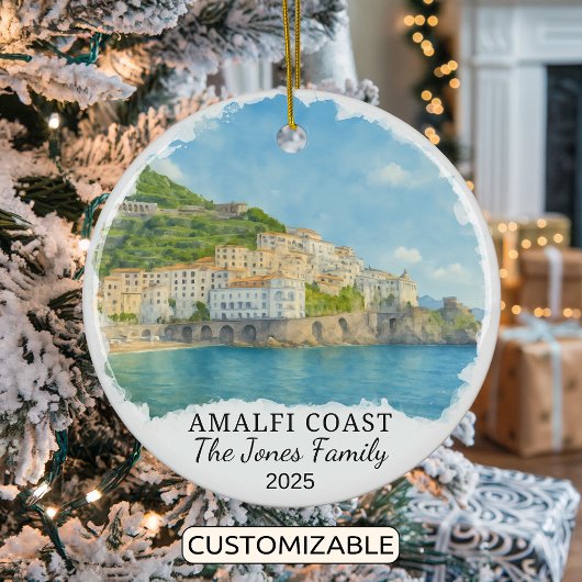 Personalisierte Amalfi-Küstenverzierung, Italien Keramik Ornament
