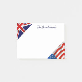 Personalisierte American British Flags Patriotic Post-it Klebezettel