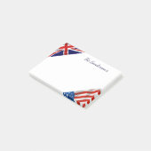 Personalisierte American British Flags Patriotic Post-it Klebezettel (angewinkelt)