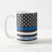 Personalisierte American Flag Thin Blue Line Kaffeetasse (Links)