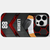 Personalisierte American Hockey Number & Name Case-Mate iPhone Hülle (Rückseite (Horizontal))