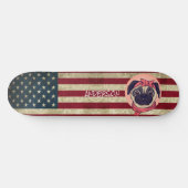 Personalisierte American I Liebe Mops Skateboard (Horizontal)