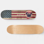 Personalisierte American I Liebe Mops Skateboard (Horizontal)