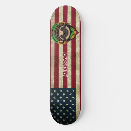 Personalisierte American Niedlich Sloth Skateboard (Vorderseite)