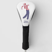 Personalisierte amerikanische Flag Golfer-Silhouet Golf Headcover (Vorderseite)