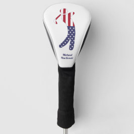 Personalisierte amerikanische Flag Golfer-Silhouet Golf Headcover