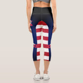 Personalisierte amerikanische Flagge 4. Juli Capri Leggings (Rückseite)