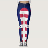 Personalisierte amerikanische Flagge 4. Juli Leggings (Vorderseite)