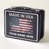 Personalisierte amerikanische Flagge aus den USA V Metall Brotdose (Rückseite)