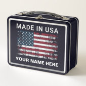 Personalisierte amerikanische Flagge aus den USA V Metall Brotdose (Vorderseite)