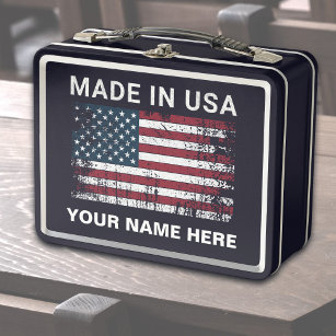Personalisierte amerikanische Flagge aus den USA V Metall Brotdose