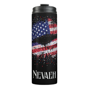 Personalisierte amerikanische Flagge Lippen Thermosbecher