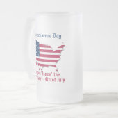 Personalisierte amerikanische Flagge, Map Independ Mattglas Bierglas (Vorderseite Links)